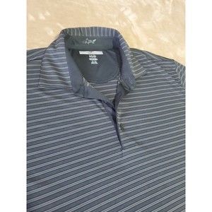 Greg Norman ML75 mens polo golf shirt XL Black Gray stripe short sleeve